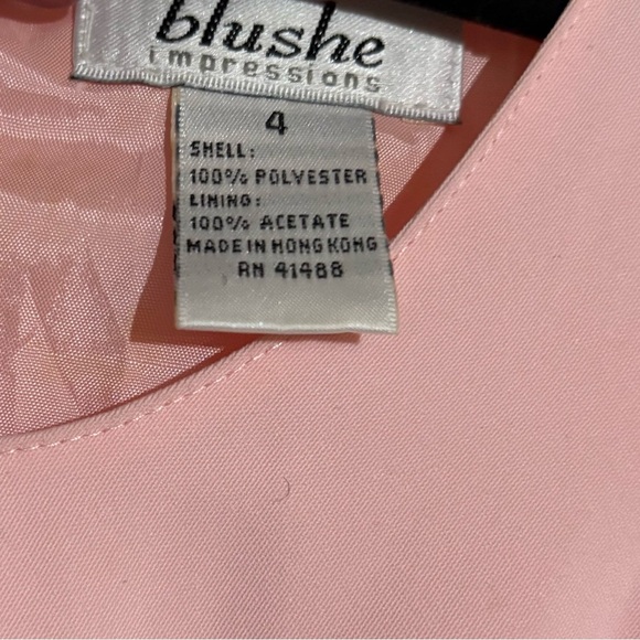 Vintage Blushe Impressions-Elegant Pink Sleeveless Dress Knee Length SZ 4 - Picture 4 of 6